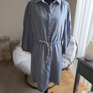 C&C California Chambray Blue Midi Dress